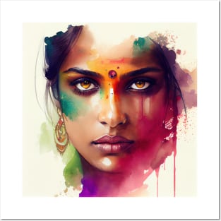 Watercolor Hindu Woman #2 Posters and Art